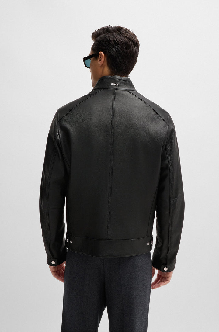 BOSS Casual Jackets Regular Fit in Leather - H-MANSELL2 10257647 01-50518906- Concorde Fashion#color_black-001