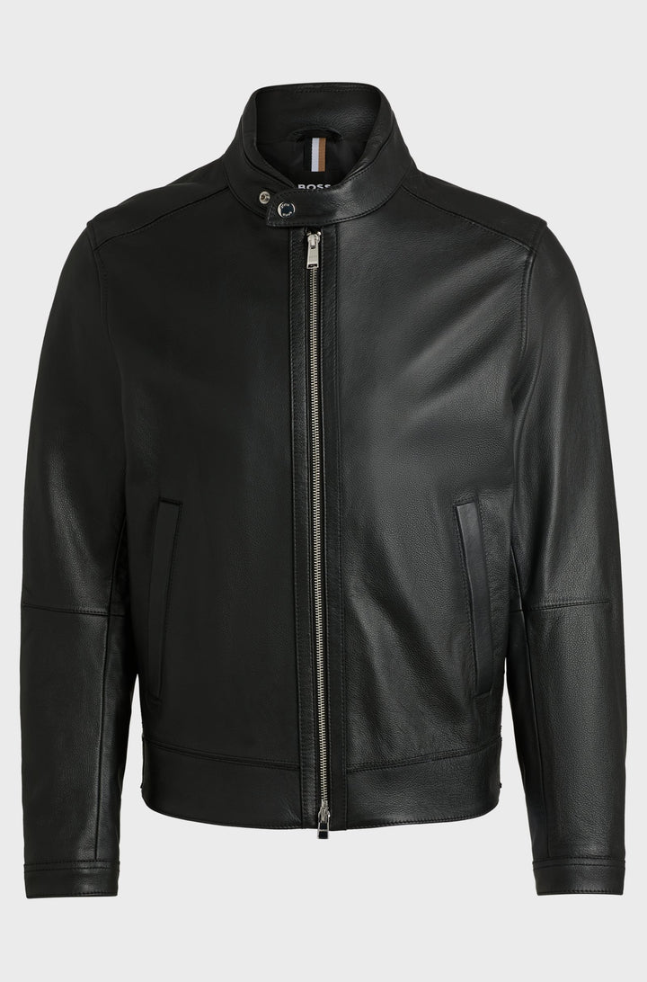 BOSS Casual Jackets Regular Fit in Leather - H-MANSELL2 10257647 01-50518906- Concorde Fashion#color_black-001