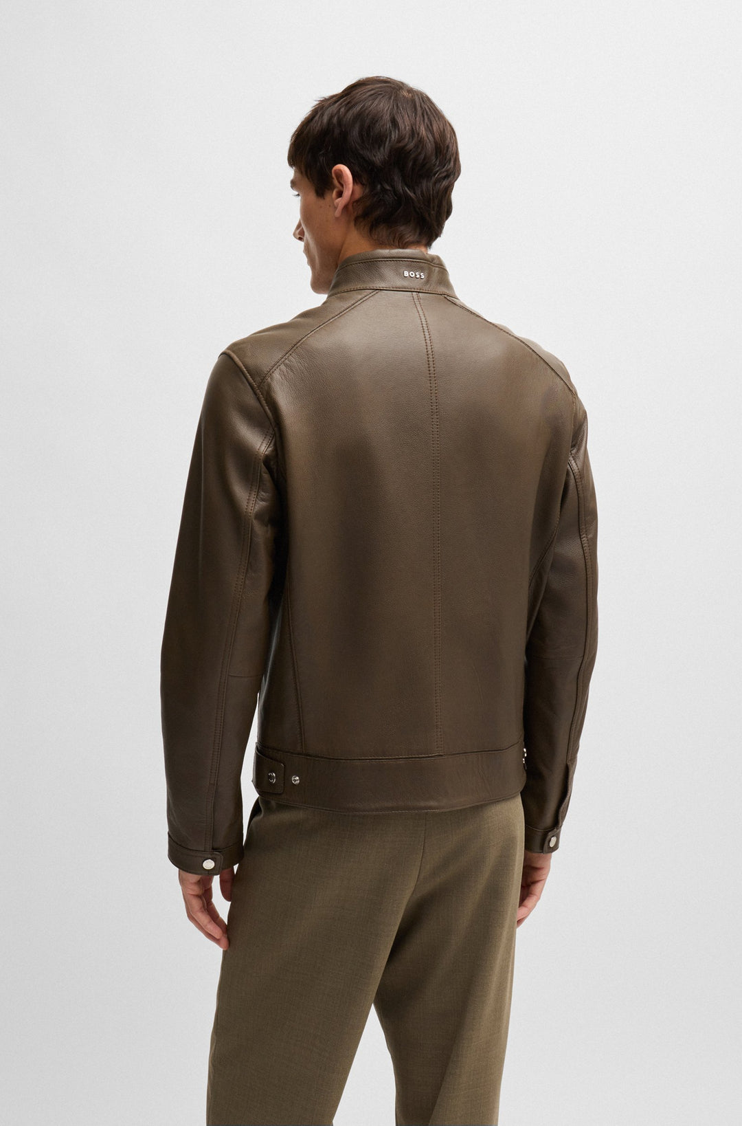 BOSS Casual Jackets Regular Fit in Leather - H-MANSELL2 10257647 01-50518906- Concorde Fashion#color_green-361