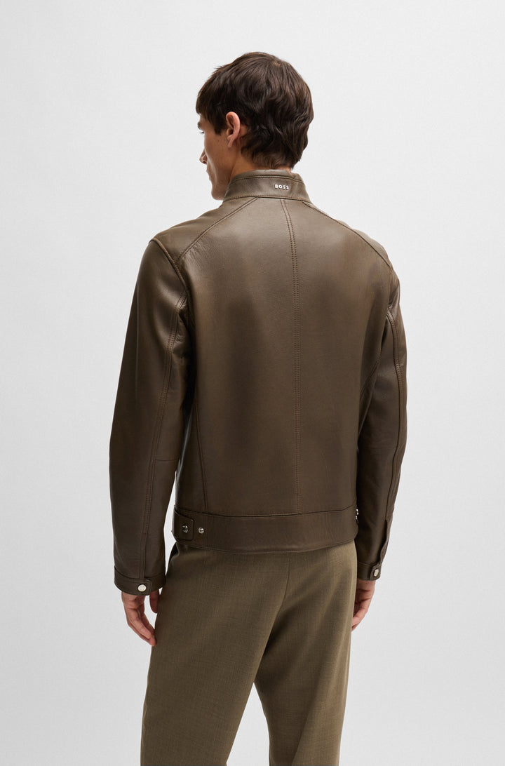BOSS Casual Jackets Regular Fit in Leather - H-MANSELL2 10257647 01-50518906- Concorde Fashion#color_green-361