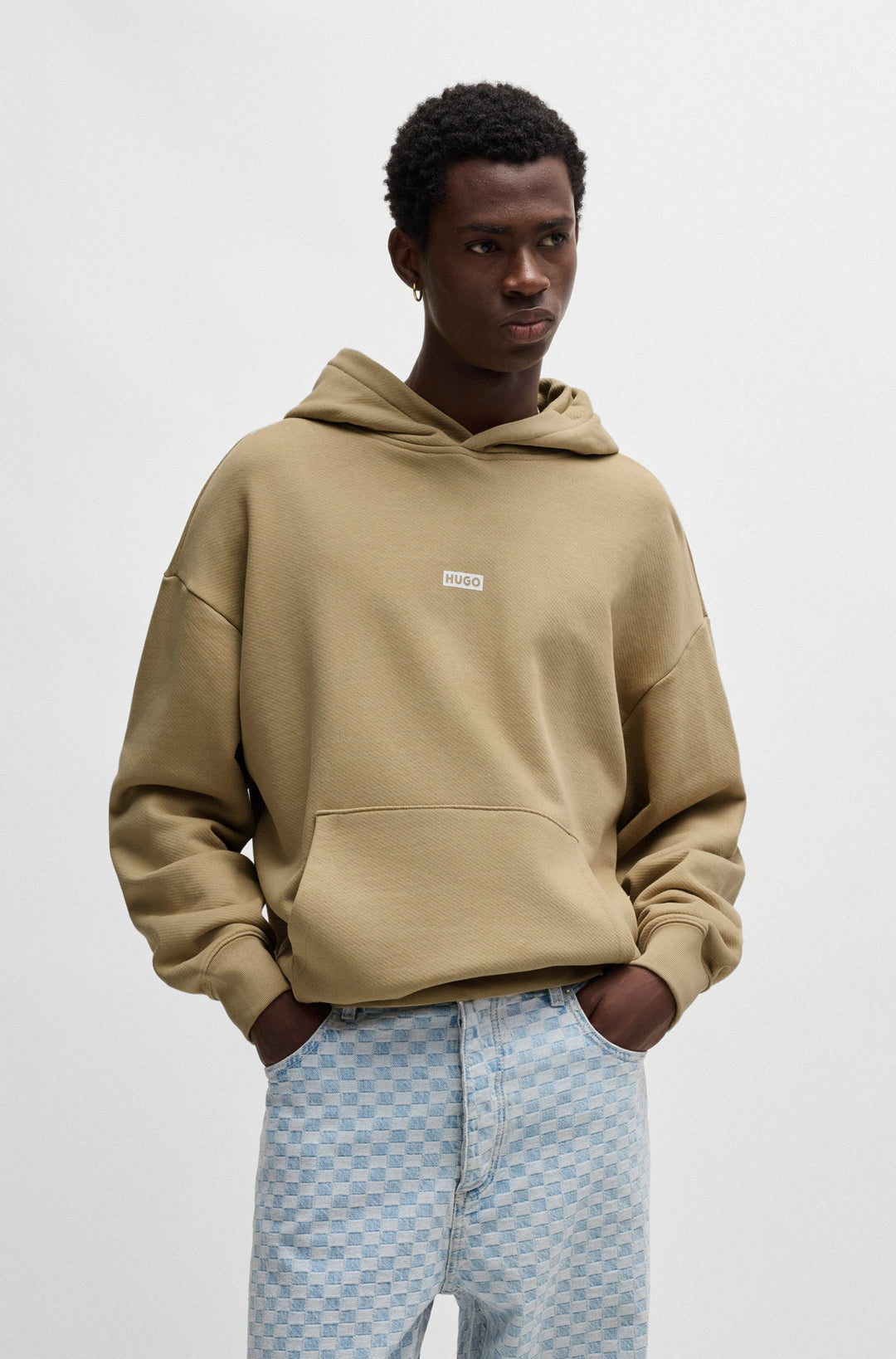 HUGO Hoodies Loose Fit in Cotton - NAZARDO 10257685 01-50510724- Concorde Fashion#color_beige-269
