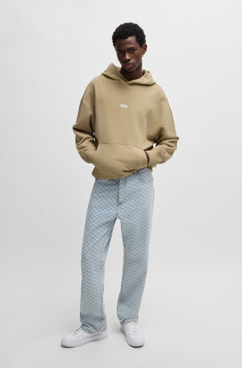 HUGO Hoodies Loose Fit in Cotton - NAZARDO 10257685 01-50510724- Concorde Fashion#color_beige-269