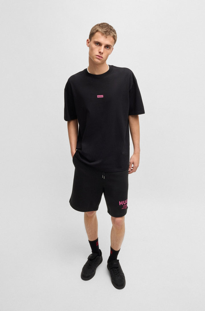 HUGO BLUE Loose Fit Shorts in Cotton - NOMARIO 10257685 01-50510728- Concorde Fashion#color_black-003
