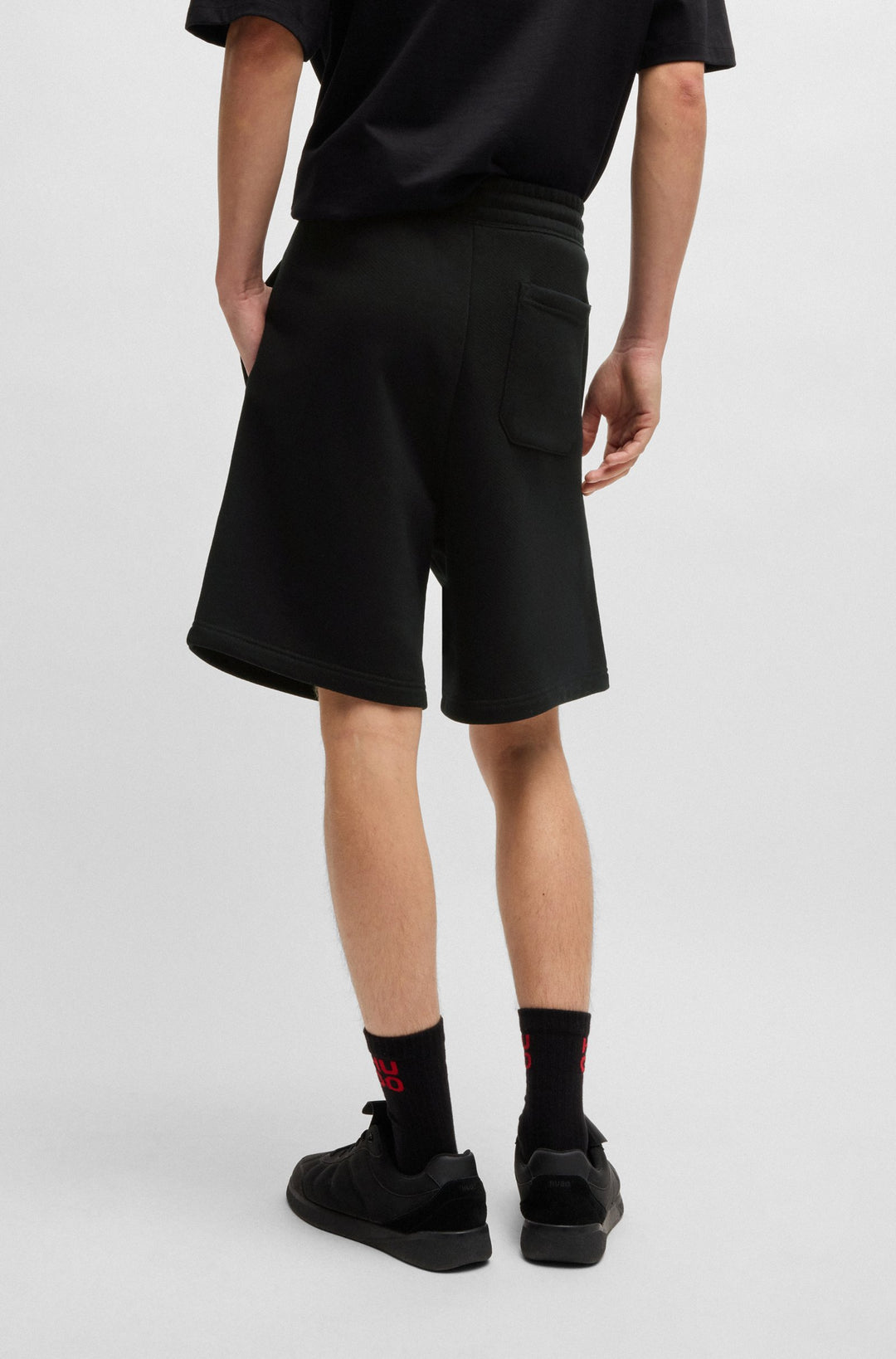 HUGO BLUE Loose Fit Shorts in Cotton - NOMARIO 10257685 01-50510728- Concorde Fashion#color_black-003