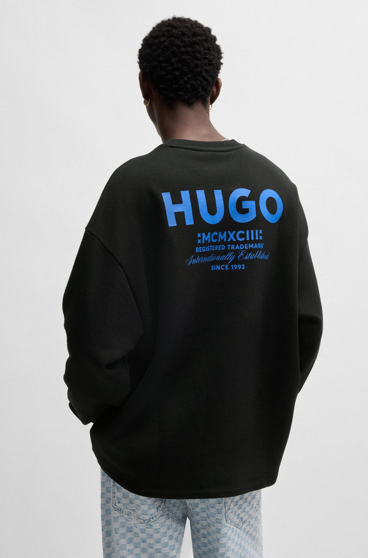 HUGO Sweatshirts Loose Fit in Cotton - NAVIU 10257685 01-50510732- Concorde Fashion#color_black-001