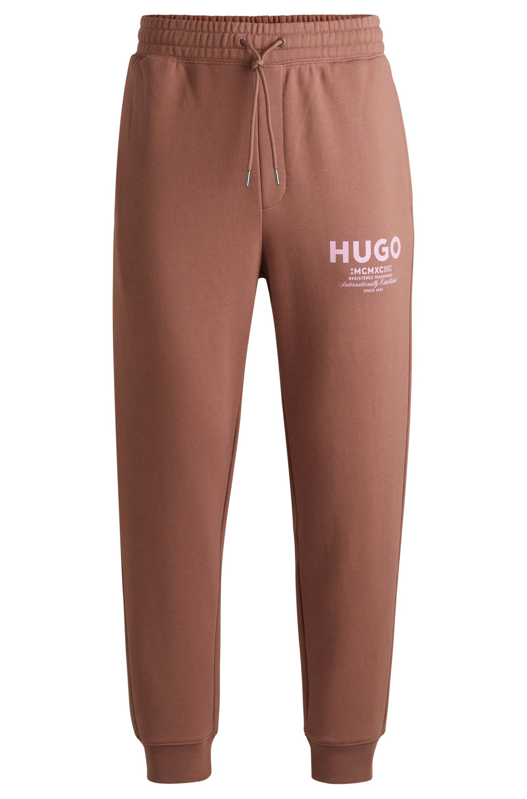 HUGO Jogging Pants Loose Fit in Cotton - NEVEZ 10257685 01-50510734- Concorde Fashion#color_brown-215