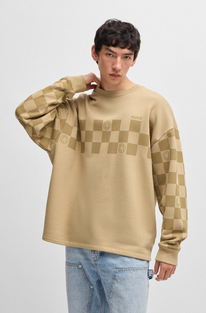 HUGO Sweatshirts Loose Fit in Cotton - NAPLISEO 10257685 01-50518060- Concorde Fashion#color_beige-269