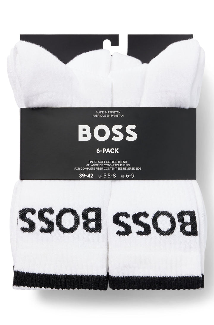 BOSS  Socks in Cotton Mix - 6P QS STRIPE CC 10257762 01-50510168- Concorde Fashion#color_white-100