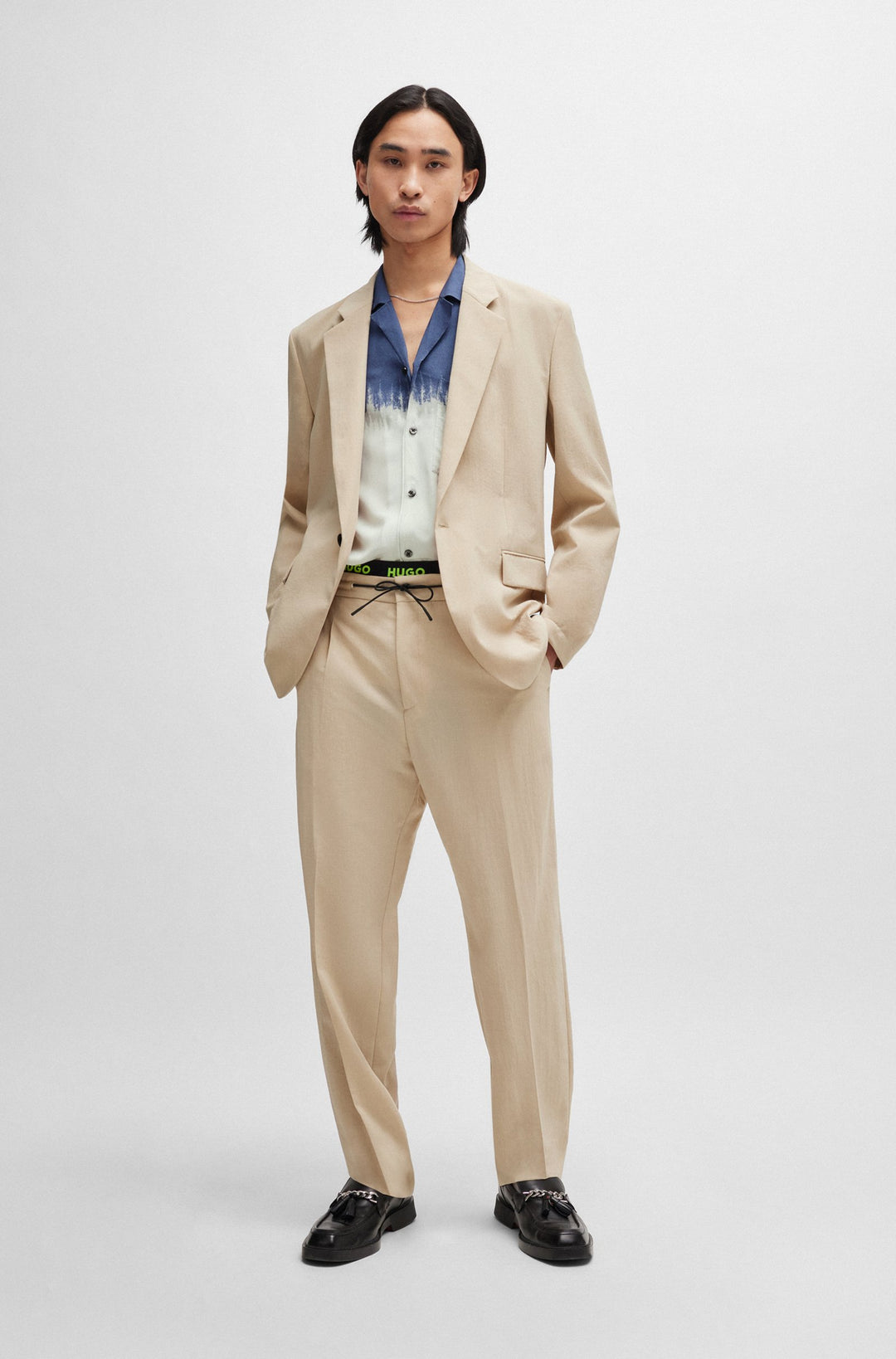 HUGO RED Relaxed Fit Casual Shirts in Viscose - ELLINO 10257827 01-50514145- Concorde Fashion#color_blue-462