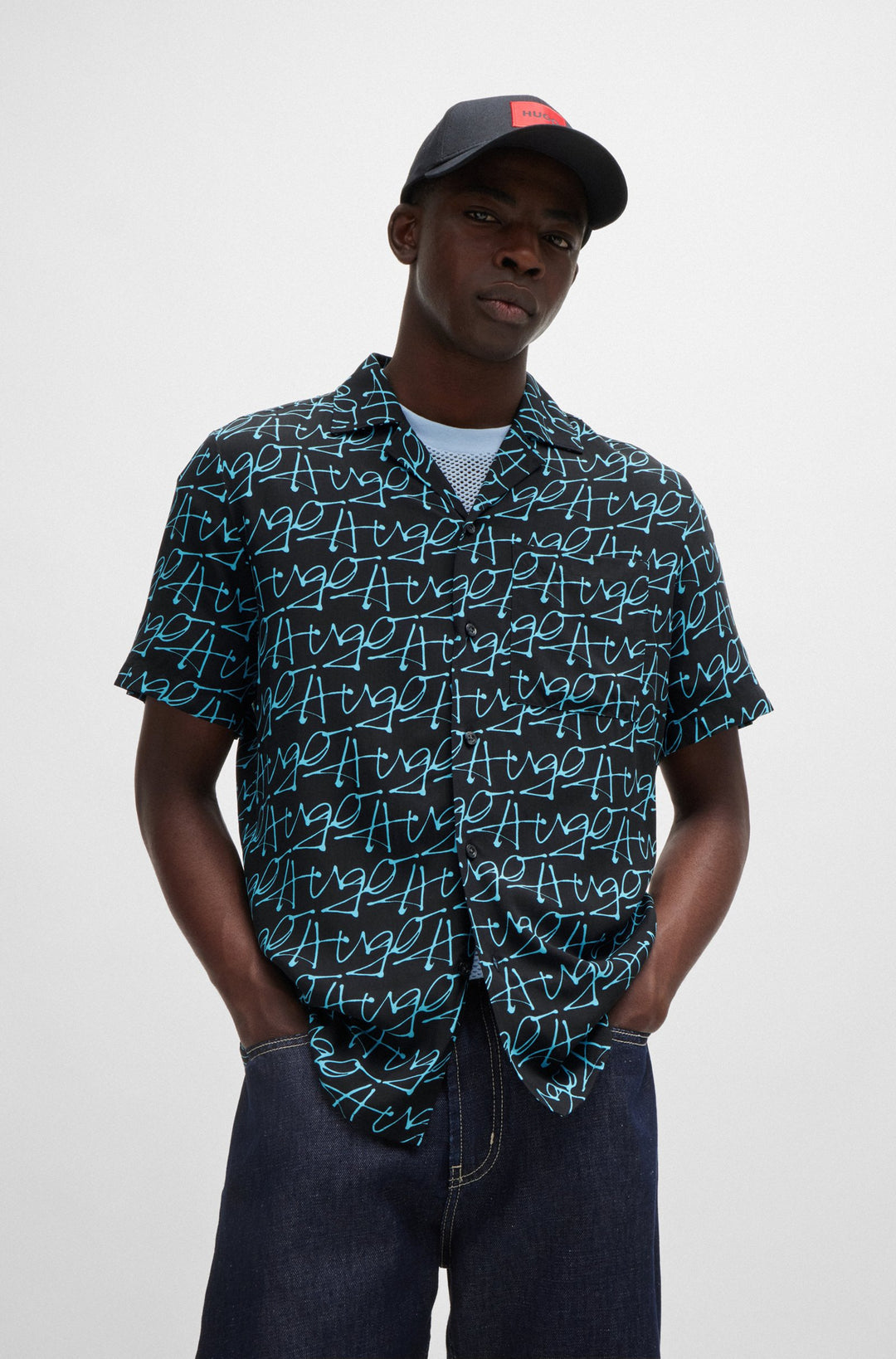 HUGO RED Relaxed Fit Casual Shirts in Viscose - ELLINO 10257843 02-50515364- Concorde Fashion#color_blue-443