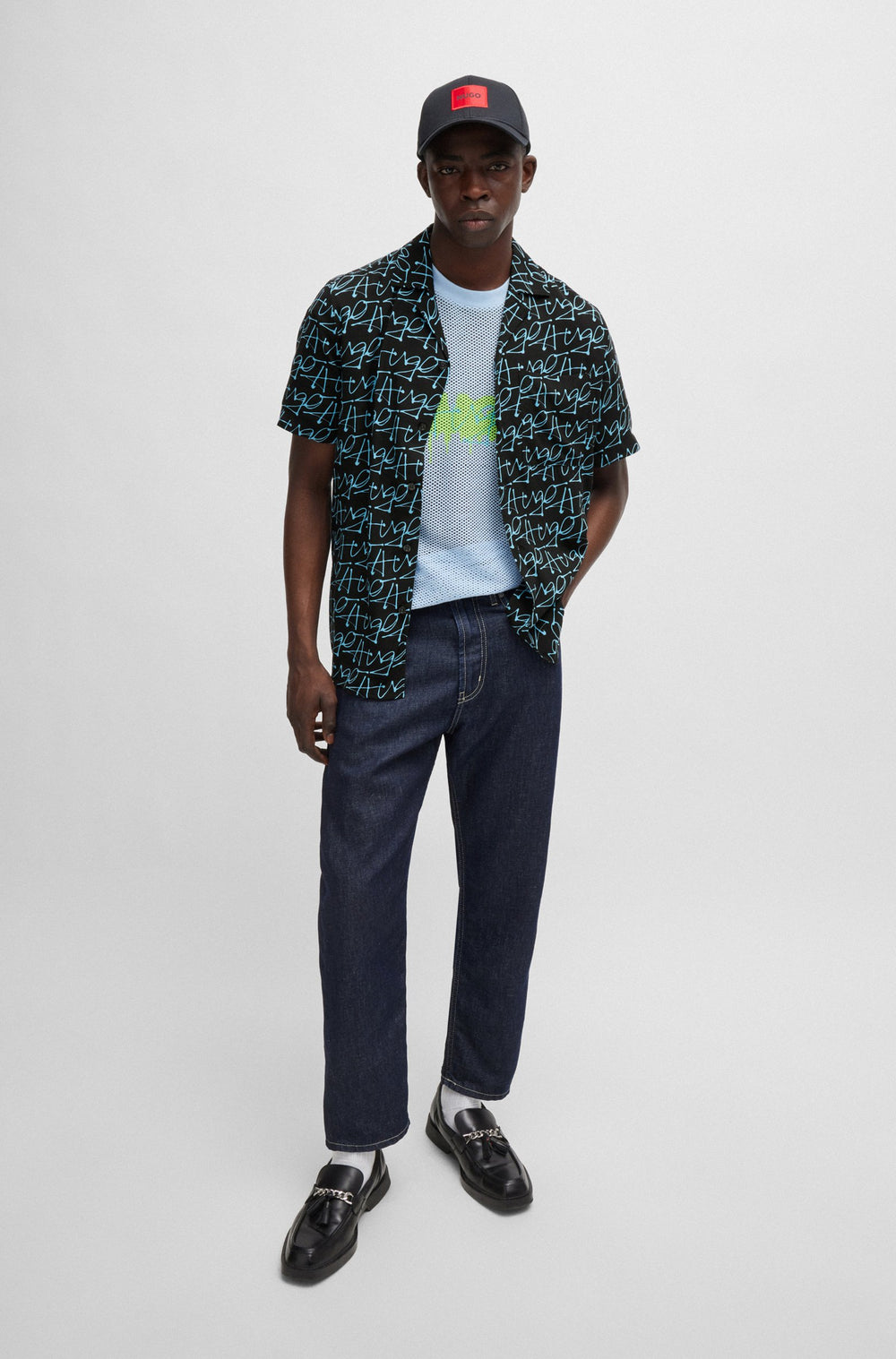 HUGO RED Relaxed Fit Casual Shirts in Viscose - ELLINO 10257843 02-50515364- Concorde Fashion#color_blue-443