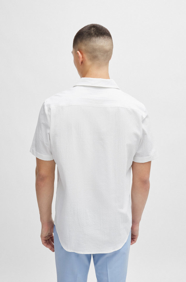 HUGO RED Relaxed Fit Casual Shirts in Cotton Mix - ELLINO 10257846 01-50514173- Concorde Fashion#color_white-199