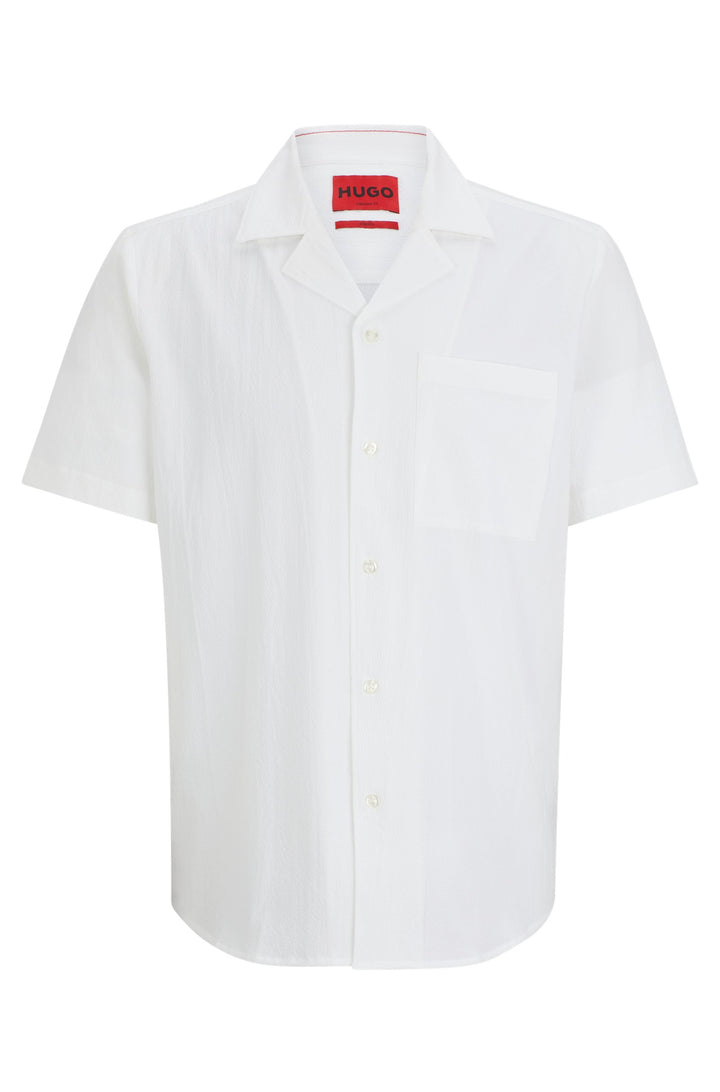 HUGO RED Relaxed Fit Casual Shirts in Cotton Mix - ELLINO 10257846 01-50514173- Concorde Fashion#color_white-199