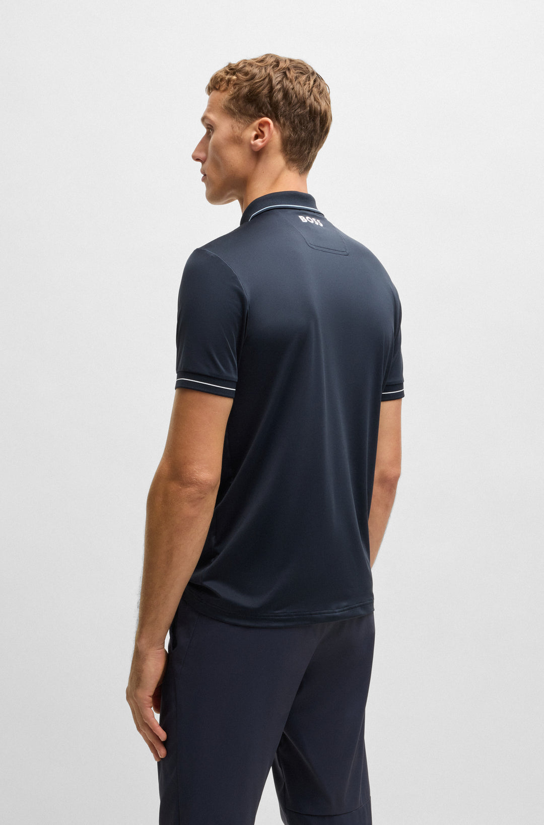 BOSS Polos Slim Fit in Polyester Mix - PAUL PRO 10258089 01-50506203- Concorde Fashion#color_navy-406