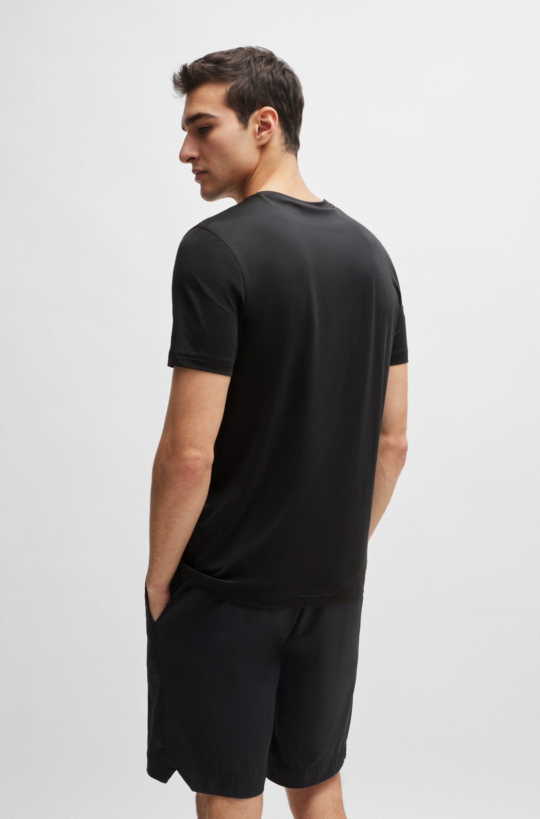 BOSS T-Shirts Slim Fit in Polyester Mix - TEE ACTIVE 10258089 01-50517911- Concorde Fashion#color_black-001