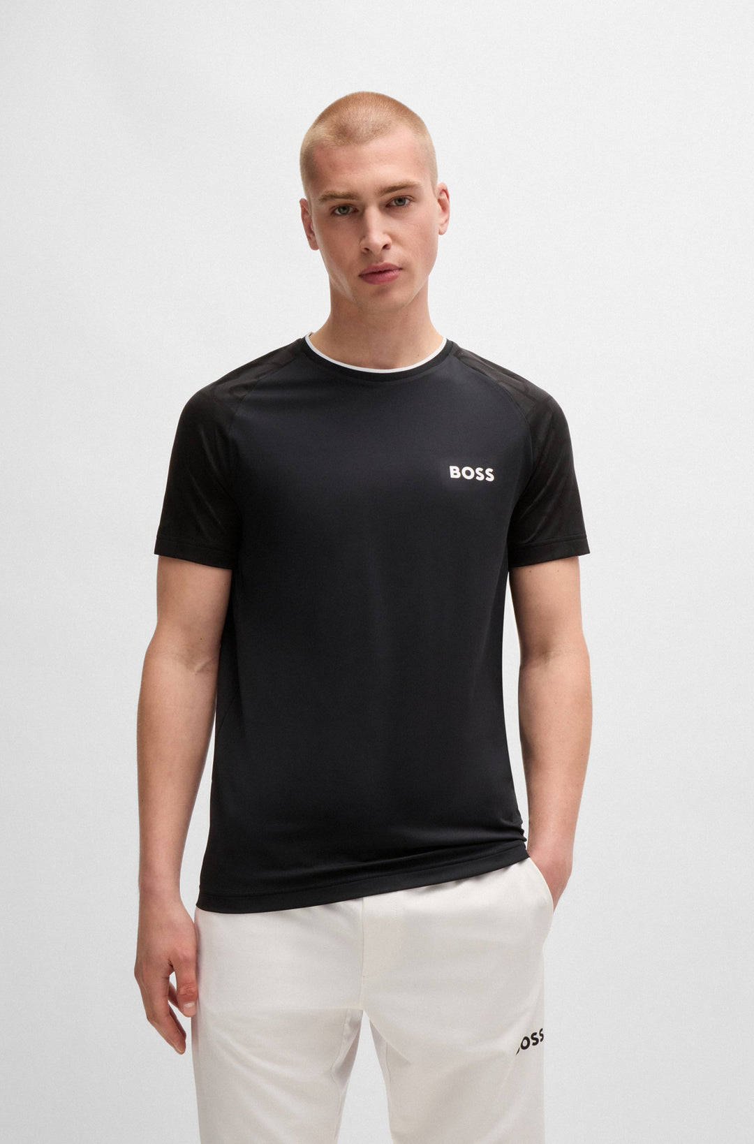 BOSS T-Shirts Slim Fit in Polyester Mix - TEE MB 3 10258089 01-50521983- Concorde Fashion#color_black-001