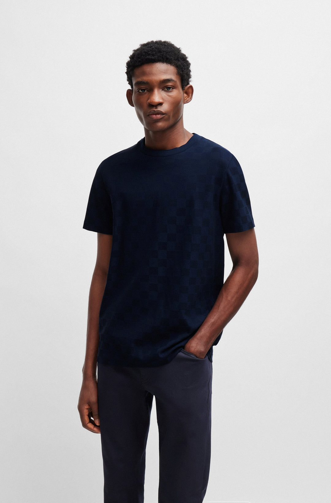 BOSS Regular Fit T-Shirts in Cotton - THOMPSON 280_PS 10258152 01-50507786- Concorde Fashion#color_navy-404
