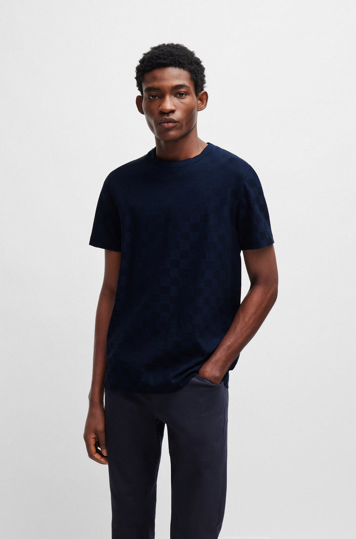 BOSS Regular Fit T-Shirts in Cotton - THOMPSON 280_PS 10258152 01-50507786- Concorde Fashion#color_navy-404