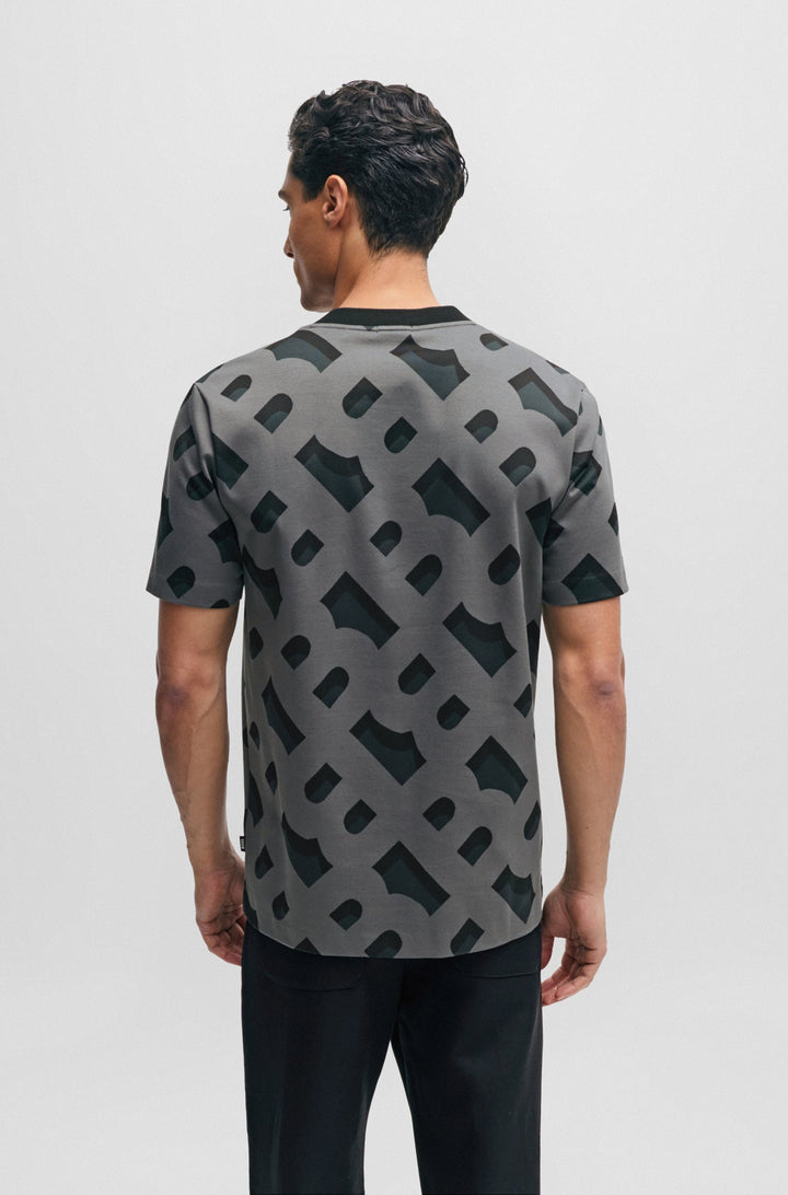 BOSS Regular Fit T-Shirts in Cotton Mix - TIBURT 419 10258157 01-50504100- Concorde Fashion#color_black-001
