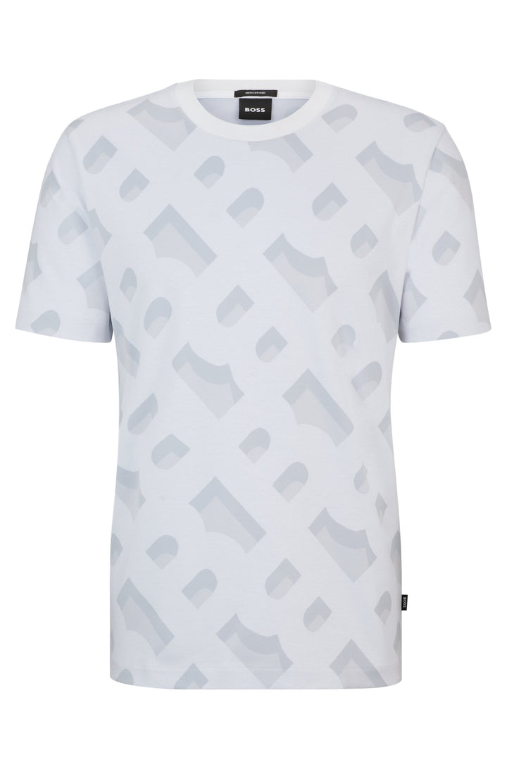 BOSS Regular Fit T-Shirts in Cotton Mix - TIBURT 419 10258157 01-50504100- Concorde Fashion#color_white-100