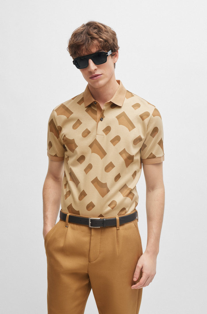 BOSS Regular Fit Polos in Cotton Mix - PROUT 419 10258157 01-50504131- Concorde Fashion#color_beige-260
