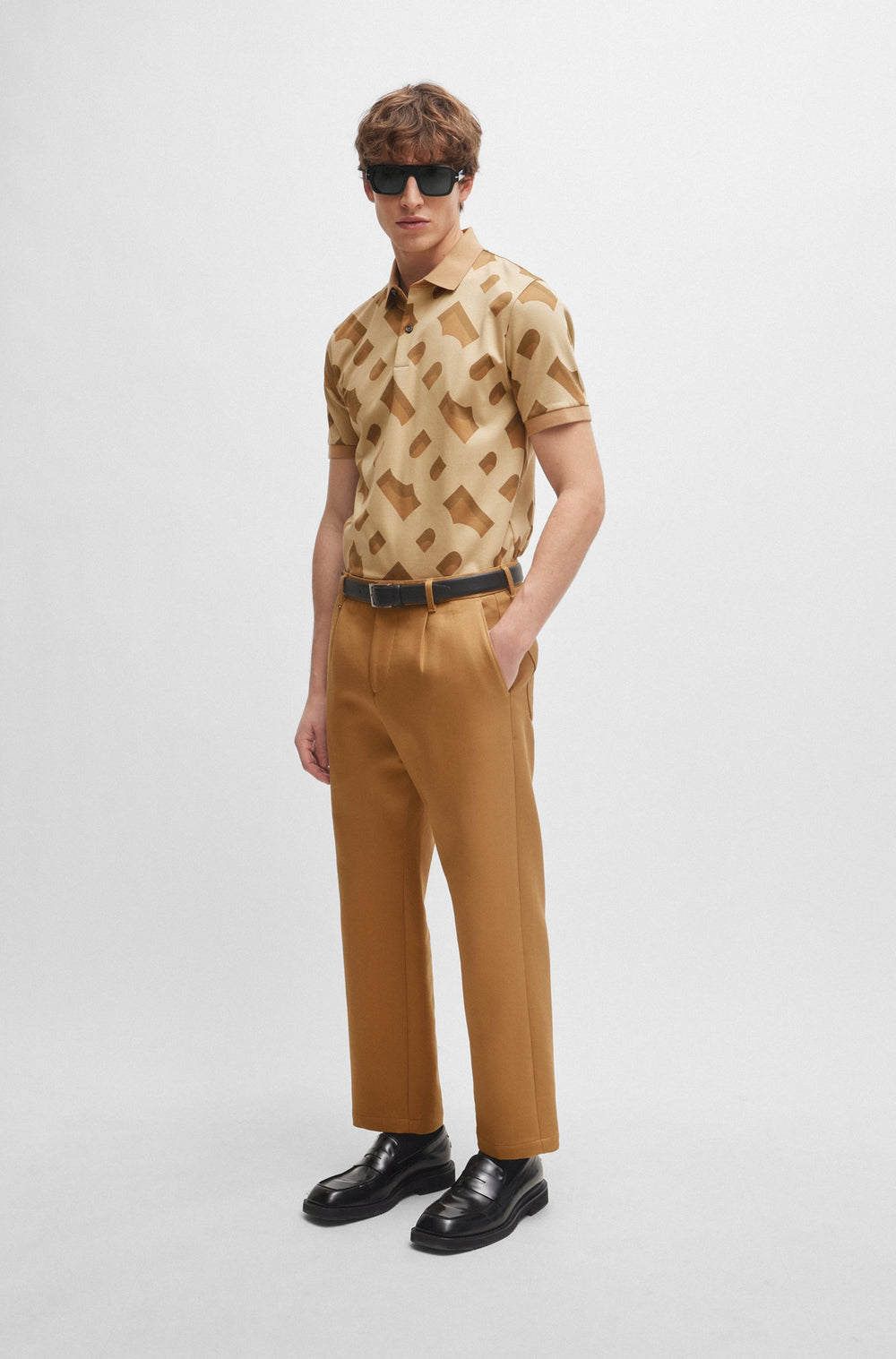 BOSS Regular Fit Polos in Cotton Mix - PROUT 419 10258157 01-50504131- Concorde Fashion#color_beige-260