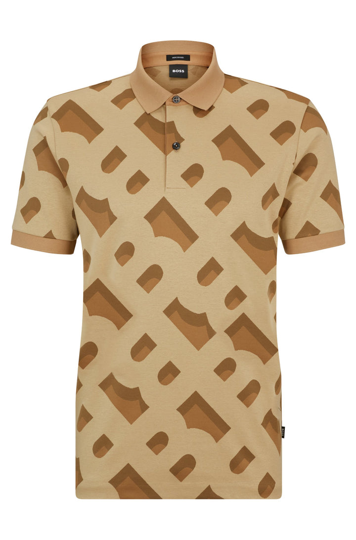 BOSS Regular Fit Polos in Cotton Mix - PROUT 419 10258157 01-50504131- Concorde Fashion#color_beige-260