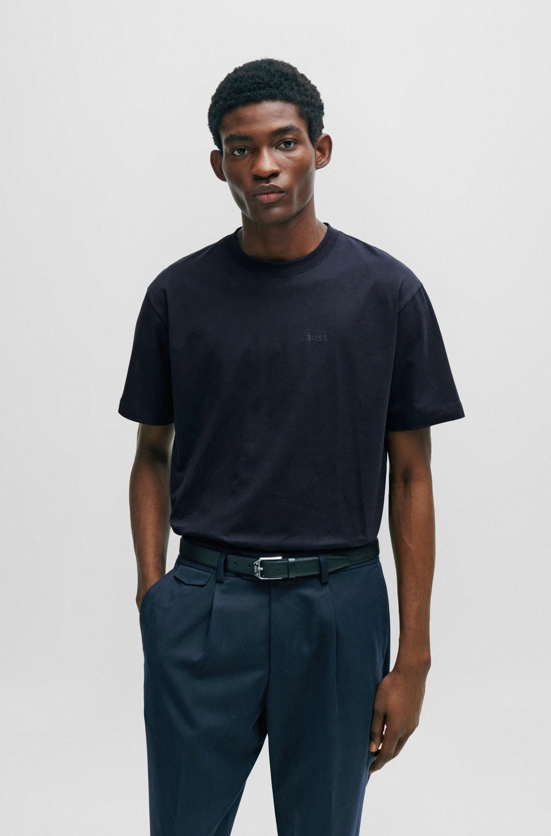 BOSS Regular Fit T-Shirts in Cotton - TESSIN 18 10258164 01-50505769- Concorde Fashion#color_navy-404