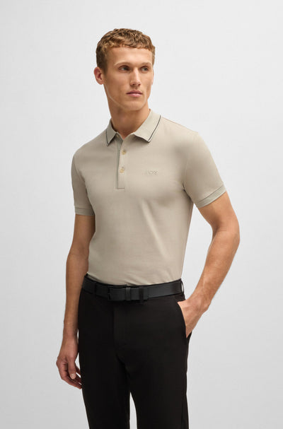 BOSS Polos Slim Fit in Cotton - PAULE 4 10258215 01-50506195- Concorde Fashion#color_beige-272