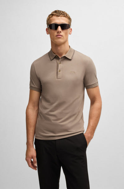 BOSS Polos Slim Fit in Cotton - PAULE 4 10258215 01-50506195- Concorde Fashion#color_green-334