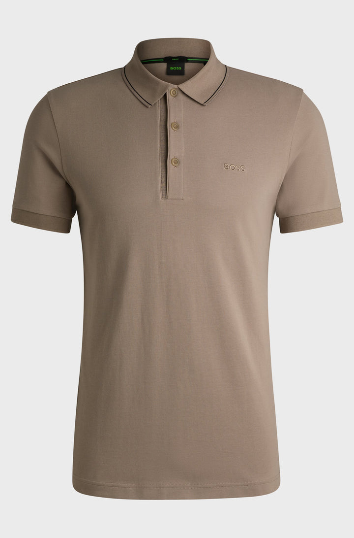 BOSS Polos Slim Fit in Cotton - PAULE 4 10258215 01-50506195- Concorde Fashion#color_green-334