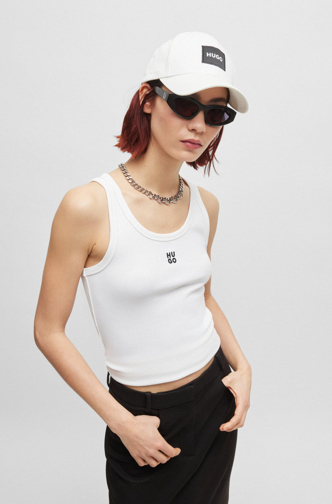 HUGO Slim Fit T-Shirts in Cotton Mix - DATAMIA 10258222 01-50514489- Concorde Fashion#color_white-100