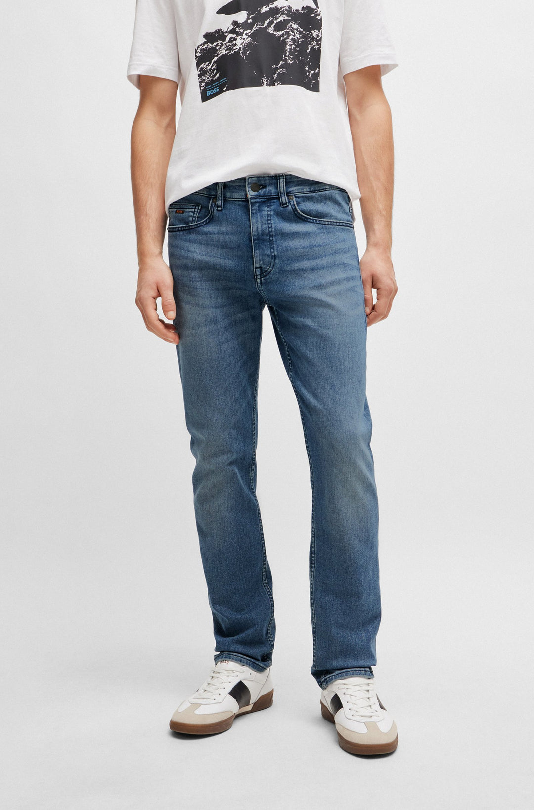 BOSS Slim Fit Jeans in Cotton Mix - DELAWARE BC-C 10258235 01-50513469- Concorde Fashion#color_blue-423