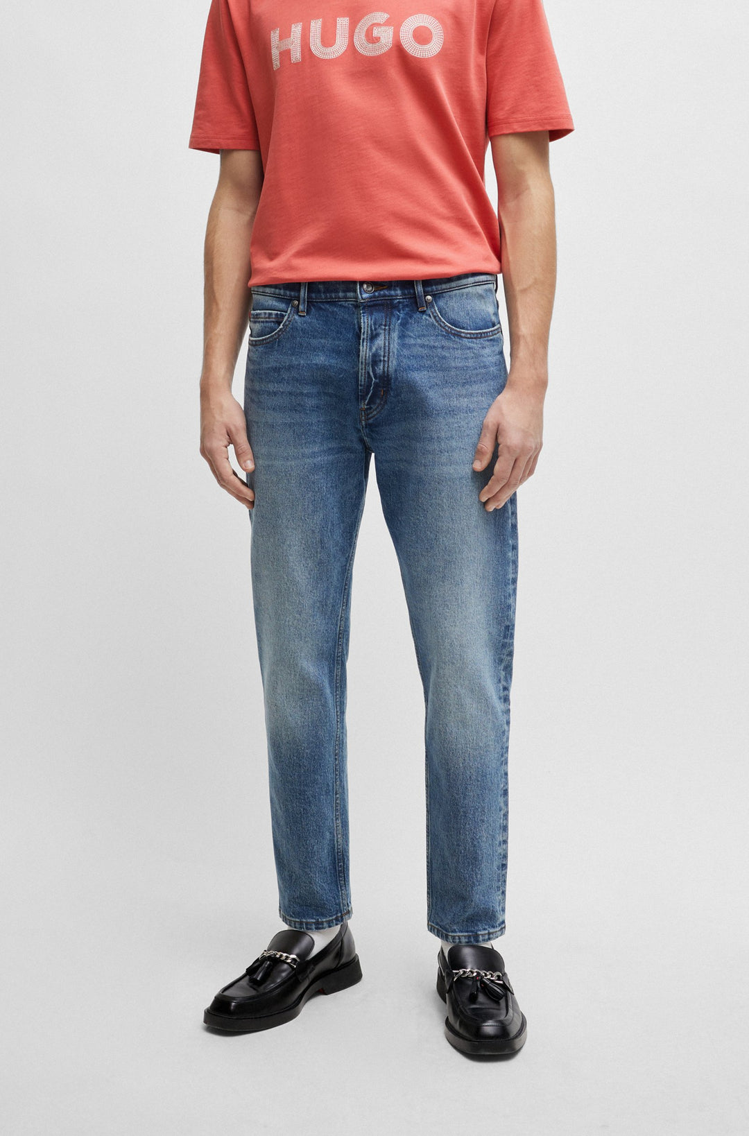 HUGO RED Tapered Fit Jeans in Cotton Mix - HUGO 634 10258279 02-50511326- Concorde Fashion#color_blue-430