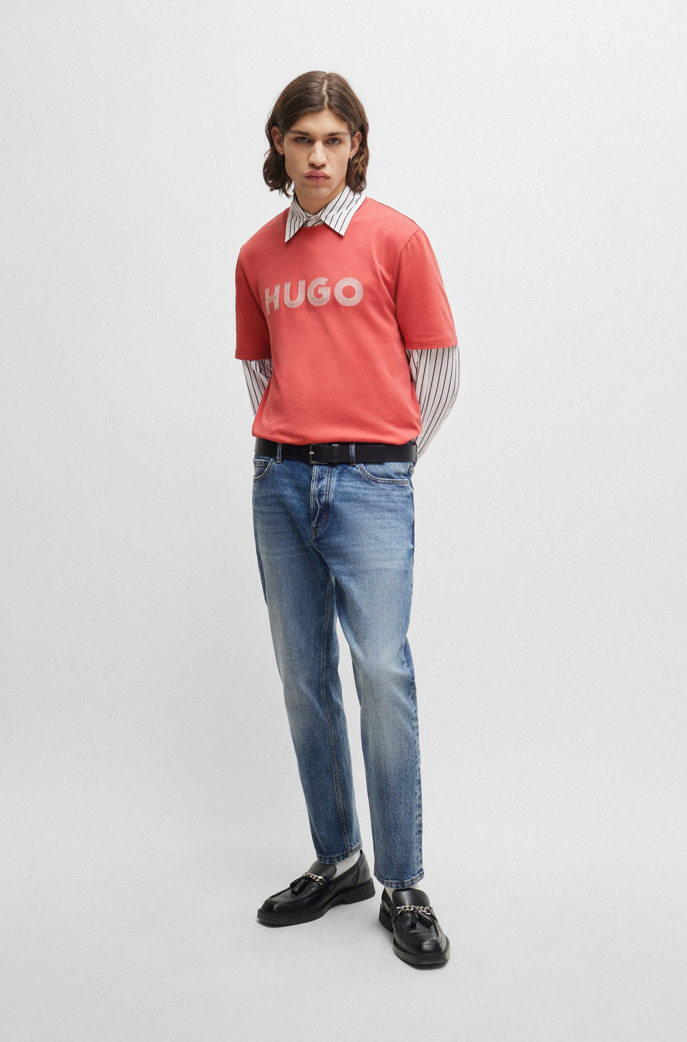 HUGO RED Tapered Fit Jeans in Cotton Mix - HUGO 634 10258279 02-50511326- Concorde Fashion#color_blue-430