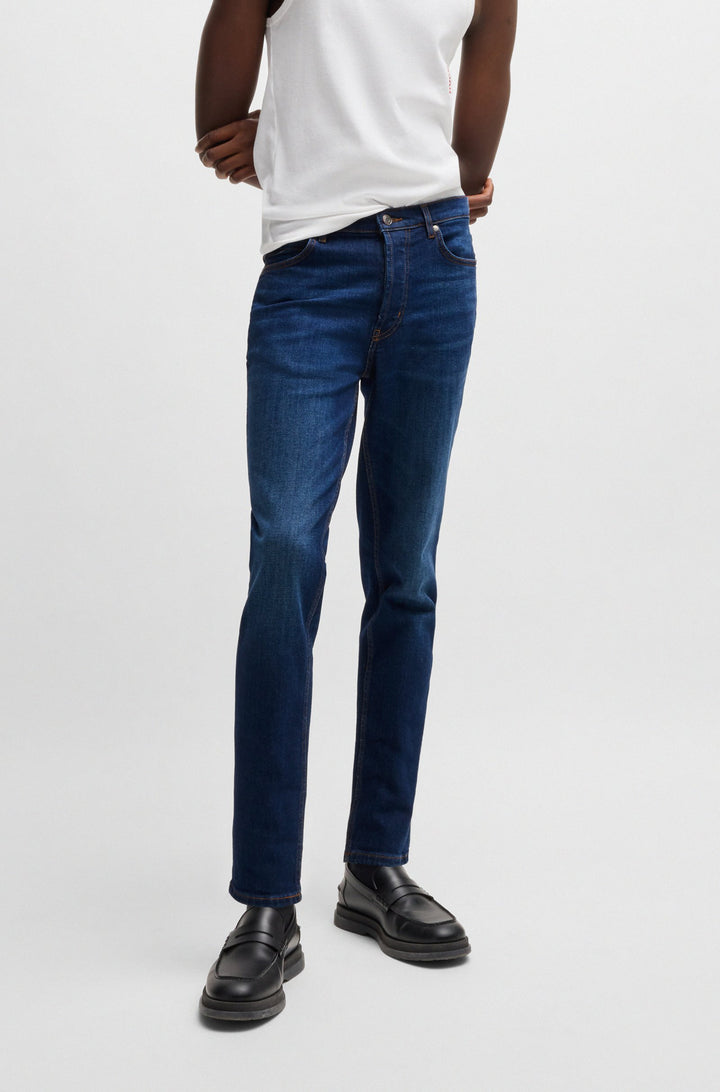 HUGO Jeans Tapered Fit in Cotton Mix - HUGO 634 10258290 03-50517544- Concorde Fashion#color_navy-409