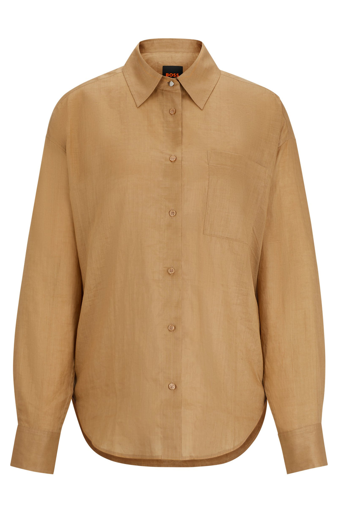 BOSS Relaxed Fit Blouses in Silk - C_BOSTIK 10258344 01-50511766- Concorde Fashion#color_brown-236