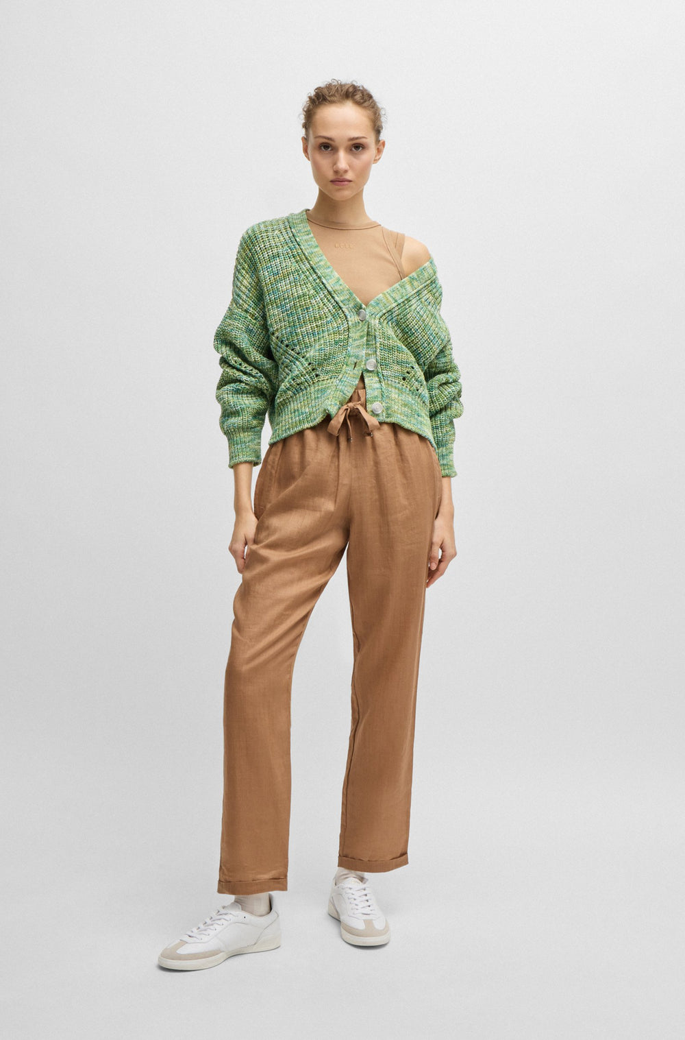 BOSS Regular Fit Trousers in Silk - C_TIMPA 10258344 01-50511767- Concorde Fashion#color_brown-236