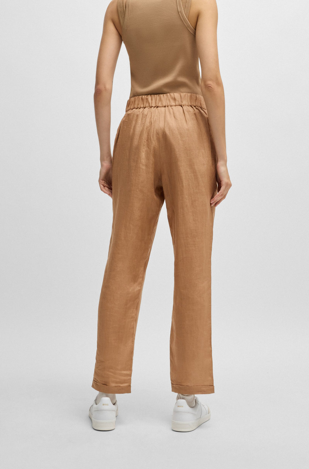 BOSS Regular Fit Trousers in Silk - C_TIMPA 10258344 01-50511767- Concorde Fashion#color_brown-236