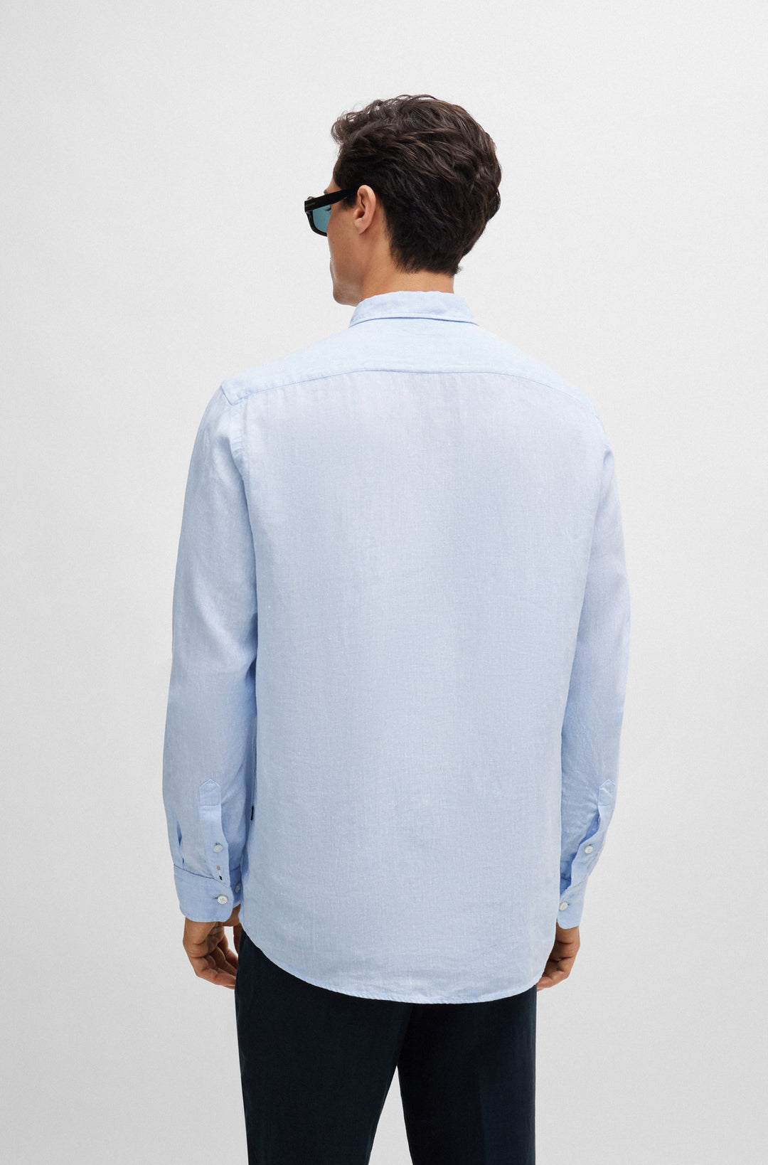 BOSS Regular Fit Casual Shirts in Linen - S-LIAM-S-BD-C1-242 10258366 01-50513849- Concorde Fashion#color_blue-450
