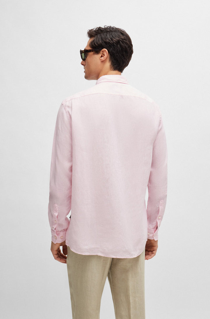 BOSS Regular Fit Casual Shirts in Linen - S-LIAM-S-BD-C1-242 10258366 01-50513849- Concorde Fashion#color_pink-680