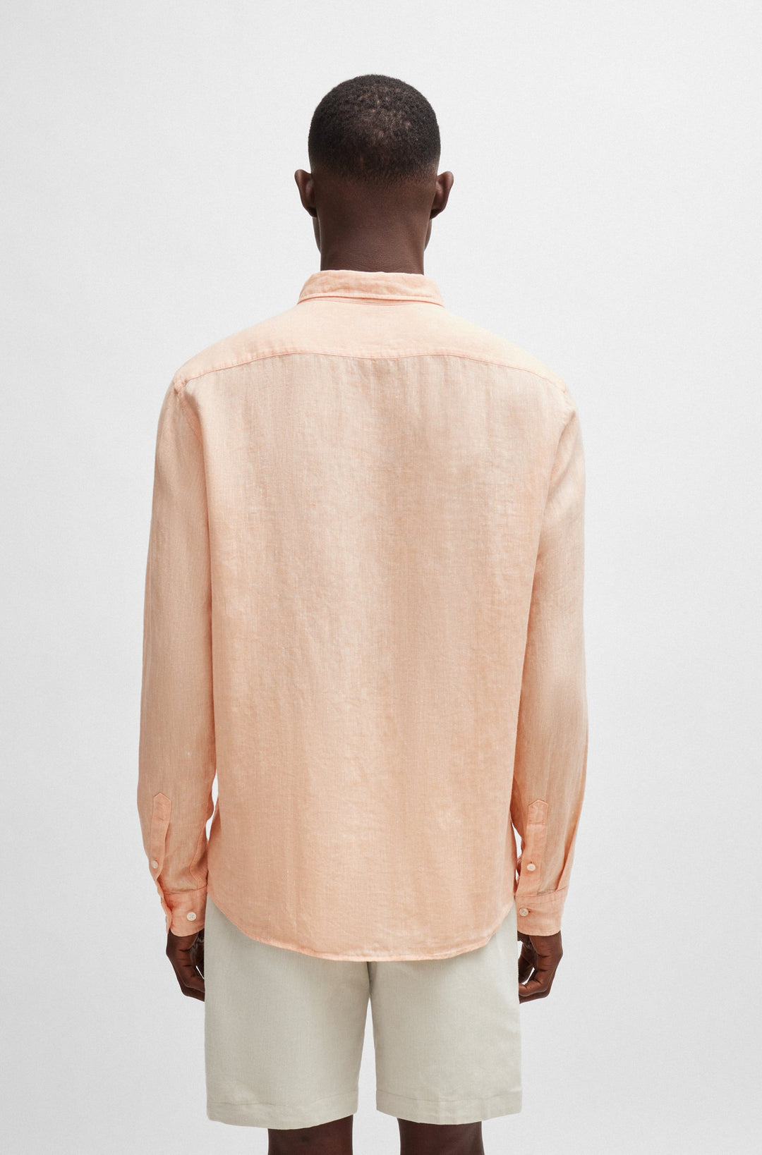 BOSS Regular Fit Casual Shirts in Linen - S-LIAM-S-BD-C1-242 10258366 01-50513849- Concorde Fashion#color_orange-813