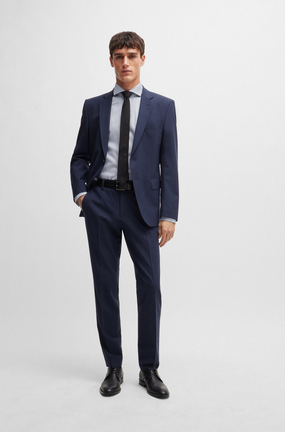 BOSS Formal Shirts Slim Fit in Cotton Mix - H-HANK-SPREAD-C1-222 10258446 01-50519929- Concorde Fashion#color_blue-450
