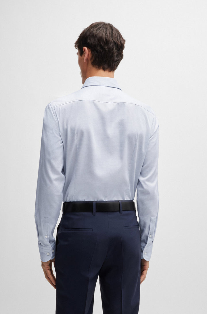 BOSS Formal Shirts Slim Fit in Cotton Mix - H-HANK-SPREAD-C1-222 10258446 01-50519929- Concorde Fashion#color_blue-450