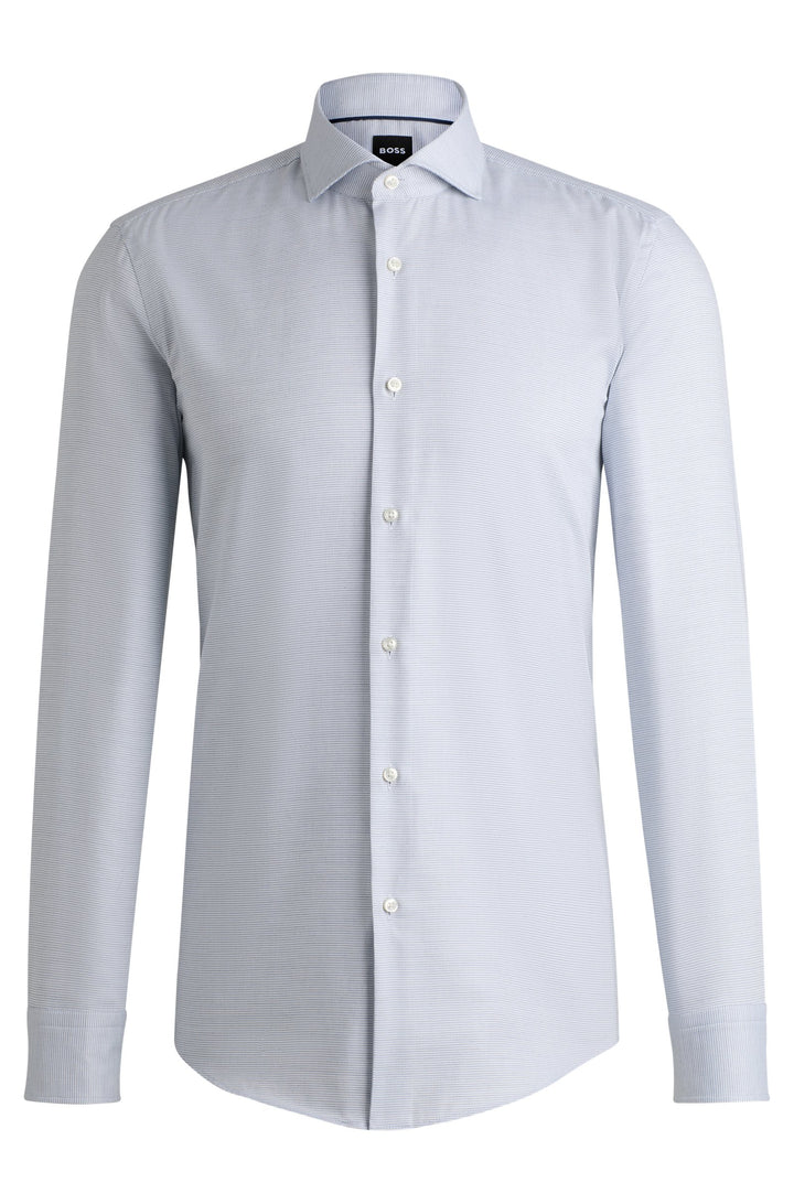 BOSS Formal Shirts Slim Fit in Cotton Mix - H-HANK-SPREAD-C1-222 10258446 01-50519929- Concorde Fashion#color_blue-450