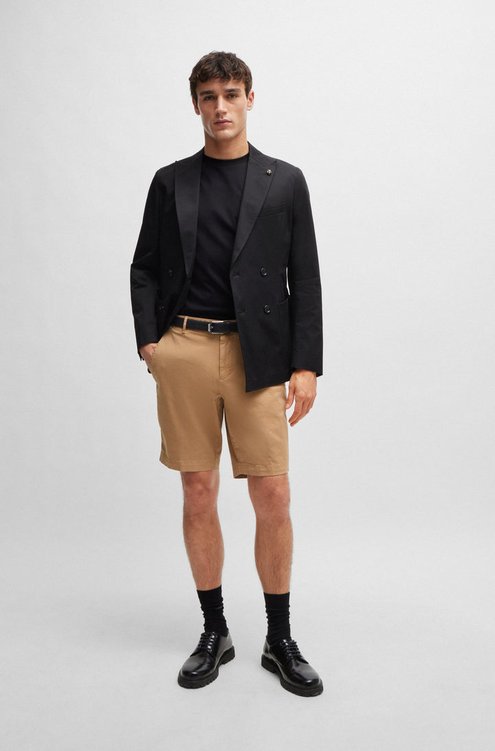 BOSS Slim Fit Shorts in Cotton Mix - SLICE-SHORT 10258498 01-50512524- Concorde Fashion#color_beige-260