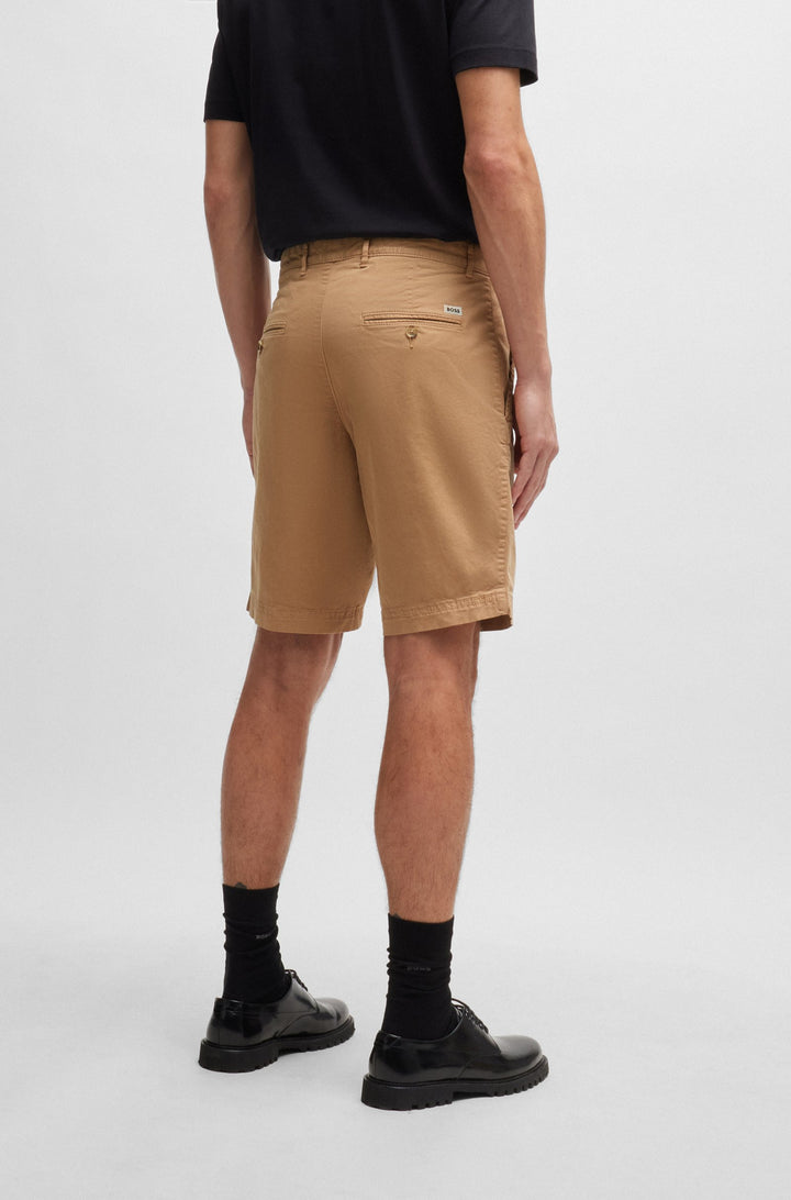 BOSS Slim Fit Shorts in Cotton Mix - SLICE-SHORT 10258498 01-50512524- Concorde Fashion#color_beige-260
