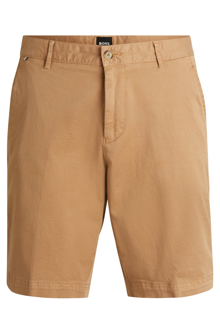 BOSS Slim Fit Shorts in Cotton Mix - SLICE-SHORT 10258498 01-50512524- Concorde Fashion#color_beige-260