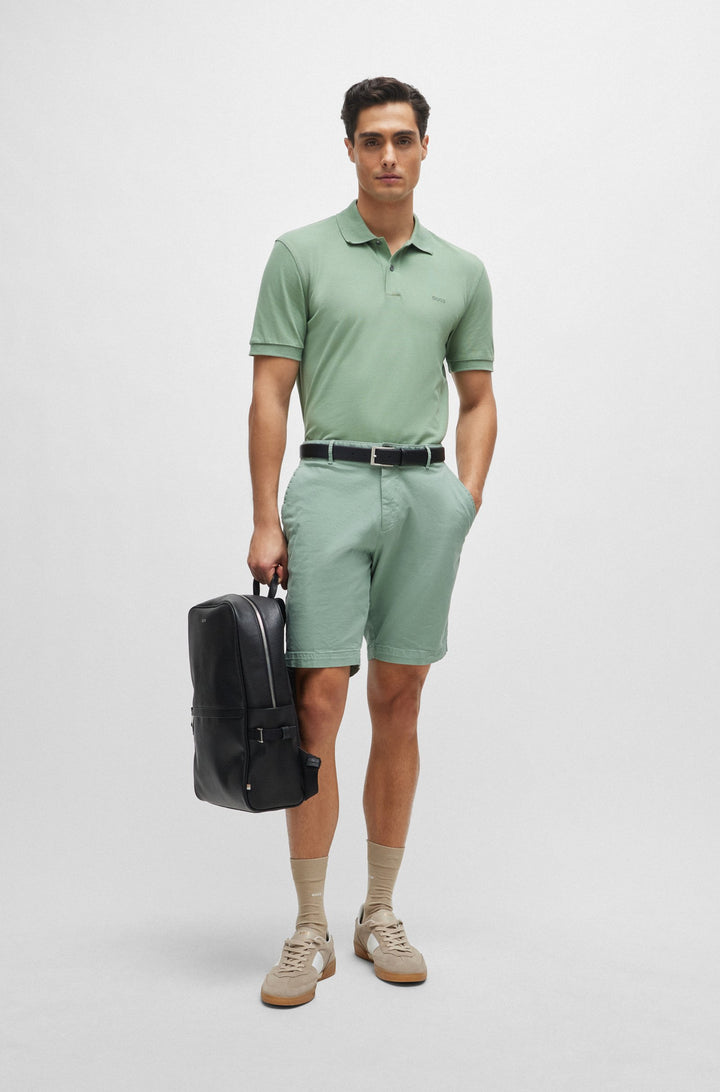 BOSS Slim Fit Shorts in Cotton Mix - SLICE-SHORT 10258498 01-50512524- Concorde Fashion#color_green-373