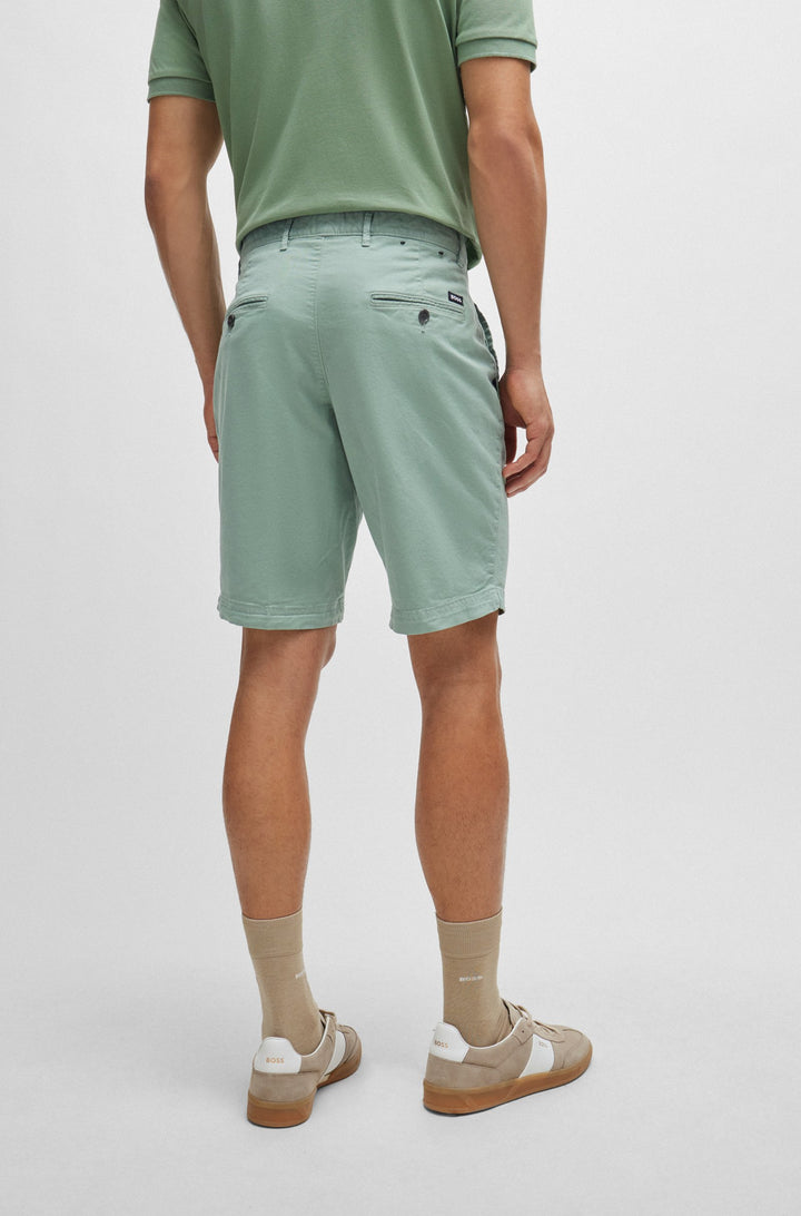 BOSS Slim Fit Shorts in Cotton Mix - SLICE-SHORT 10258498 01-50512524- Concorde Fashion#color_green-373